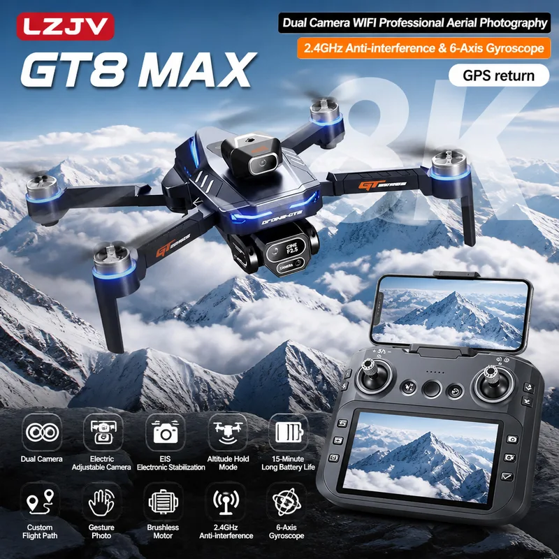 GT8 Max Foldable Drone 8K HD P - Drone Lidar 评论和价格