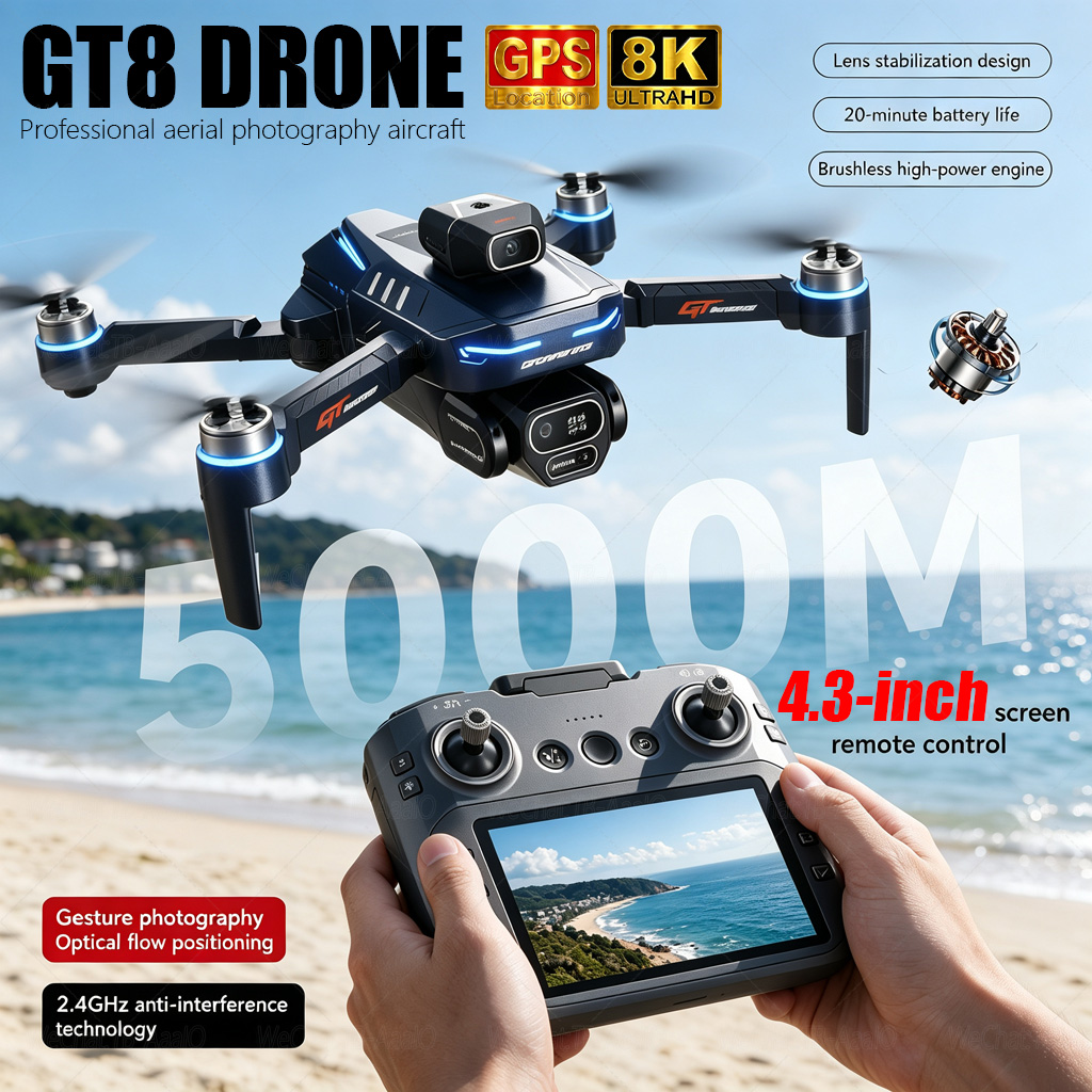 NEW GT8 HD RC Drone 4K Profess - Drone Multispectral 评论和价格